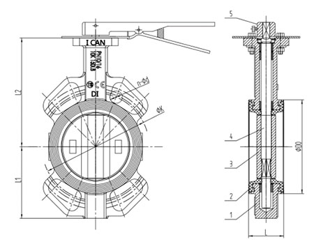 DN100軟靠背對(duì)夾蝶閥